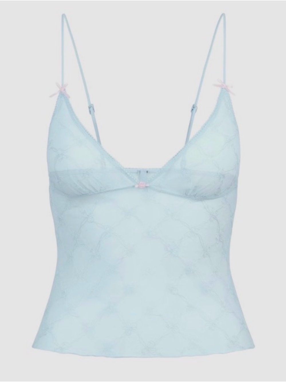 💙 SKIMS Spring Intimates Triangle Cami | Powder Blue Bow Tulle | S | NWT